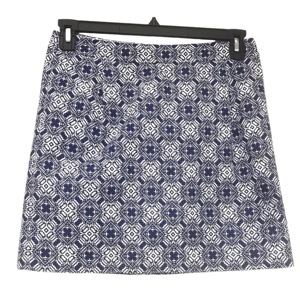 J.Crew blue pattern mini skirt Size 4
